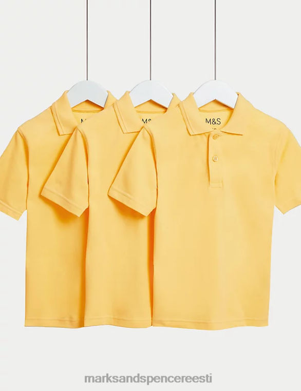 koolivorm ee Marks & Spencer lapsed 3pk puhtast puuvillast kooli polosärgid kollane NZTRN316