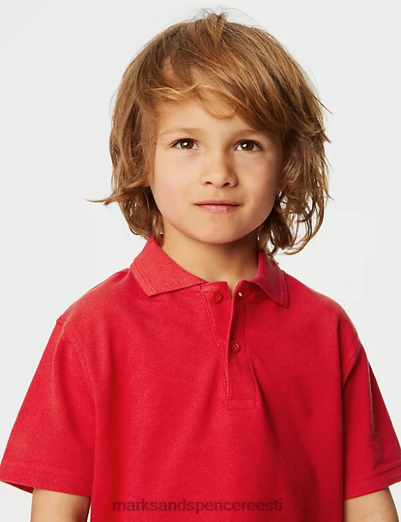 koolivorm ee Marks & Spencer lapsed 3pk puhtast puuvillast kooli polosärgid punane NZTRN319