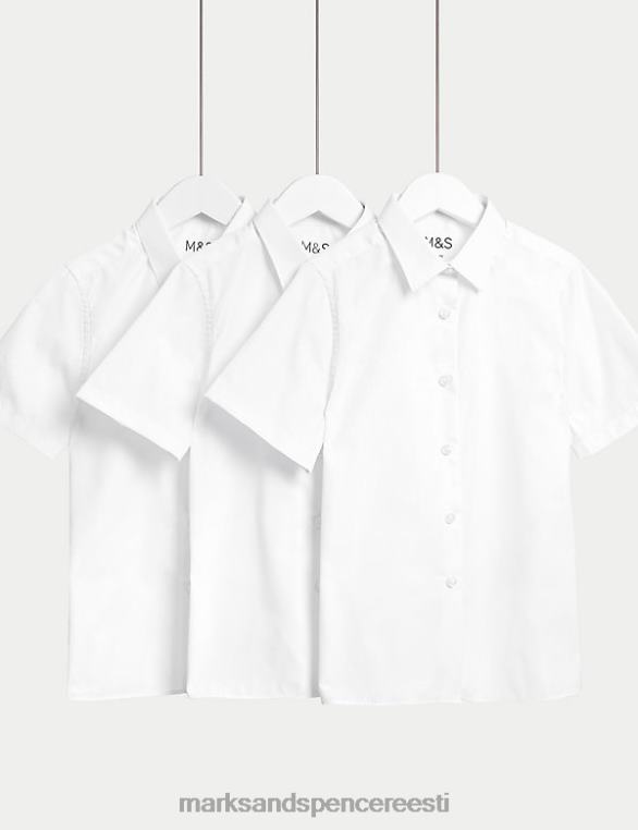 koolivorm ee Marks & Spencer lapsed 3pk slim fit lihtne triikida koolisärgid valge NZTRN9466