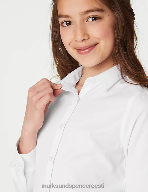 koolivorm ee Marks & Spencer lapsed 3pk slim fit lihtne triikida koolisärgid valge NZTRN9504