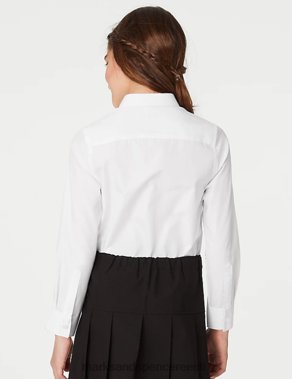koolivorm ee Marks & Spencer lapsed 3pk slim fit lihtne triikida koolisärgid valge NZTRN9504