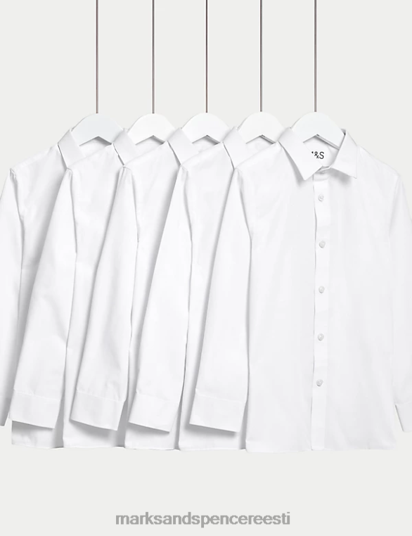 koolivorm ee Marks & Spencer lapsed 5pk tavalised särgid, mida on lihtne triikida valge NZTRN9436