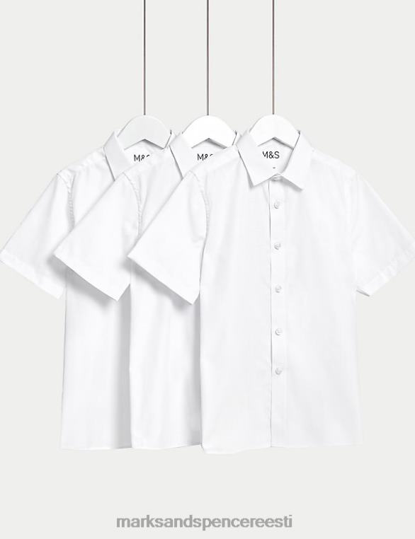 koolivorm ee Marks & Spencer lapsed 3pk õhukesed lihtsad rauast koolisärgid valge NZTRN7860
