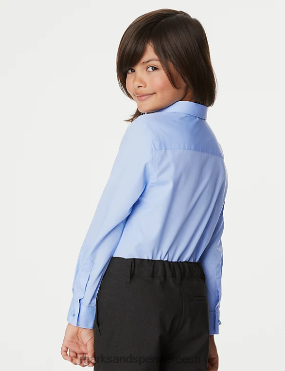 koolivorm ee Marks & Spencer lapsed 3pk slim fit lihtne triikida koolisärgid sinine NZTRN8083