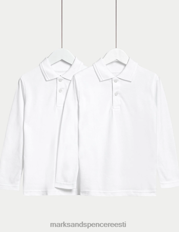 koolivorm ee Marks & Spencer lapsed 2pk puhtast puuvillast kooli polosärgid valge NZTRN3296