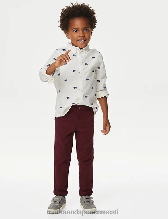 Riietus ee Marks & Spencer lapsed puuvillarikkad chinod punane NZTRN8227