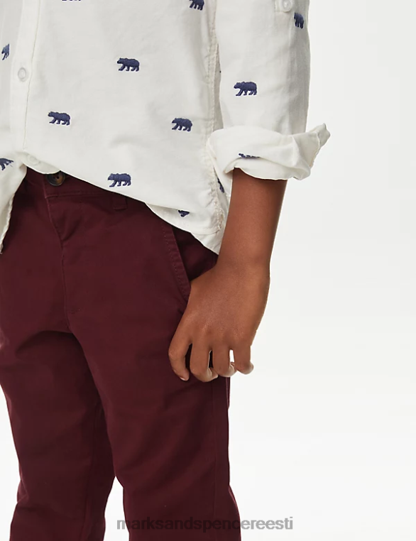 Riietus ee Marks & Spencer lapsed puuvillarikkad chinod punane NZTRN8227