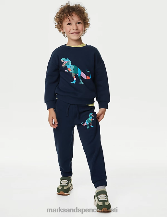 Riietus ee Marks & Spencer lapsed puuvillarikkad dinosaurusjooksjad merevägi NZTRN7921