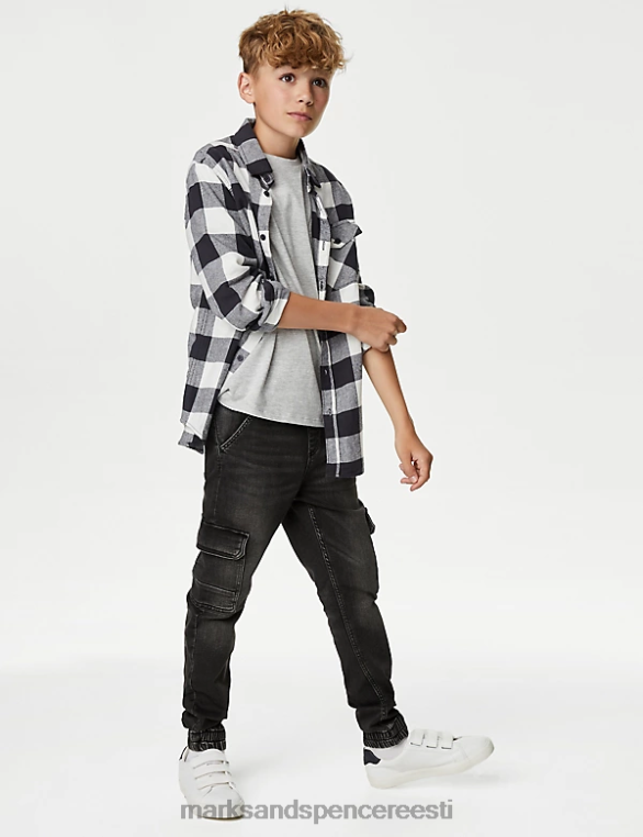 Riietus ee Marks & Spencer lapsed tavalised puuvillased teksad must denim NZTRN7849