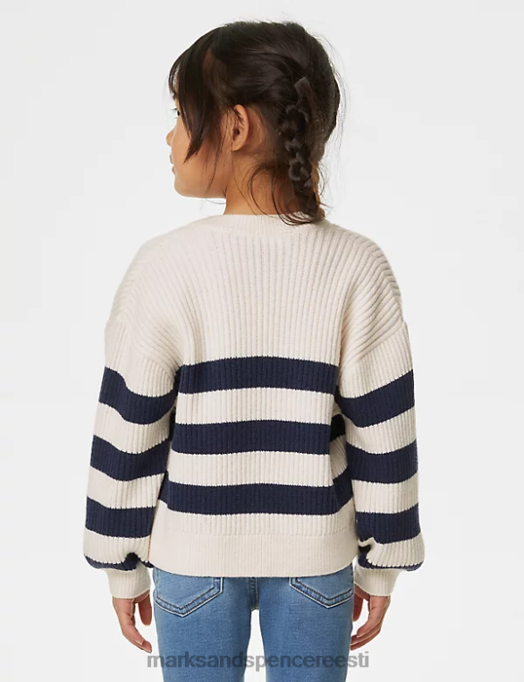 Riietus ee Marks & Spencer lapsed kootud triibuline kardigan indigo segu NZTRN8904