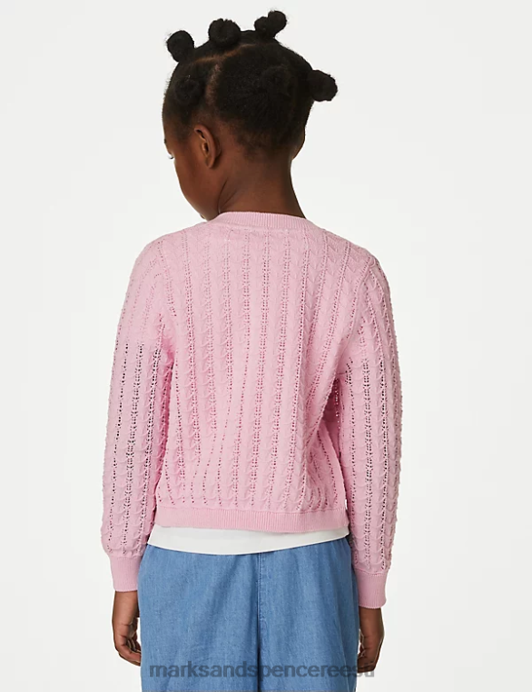 Riietus ee Marks & Spencer lapsed puhtast puuvillast kardigan roosa roosa NZTRN9515