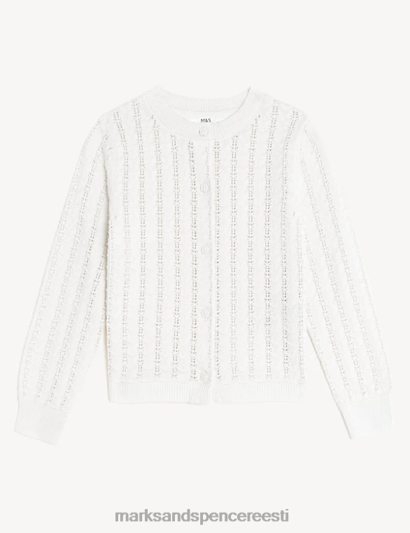 Riietus ee Marks & Spencer lapsed puhtast puuvillast kardigan valge NZTRN9244