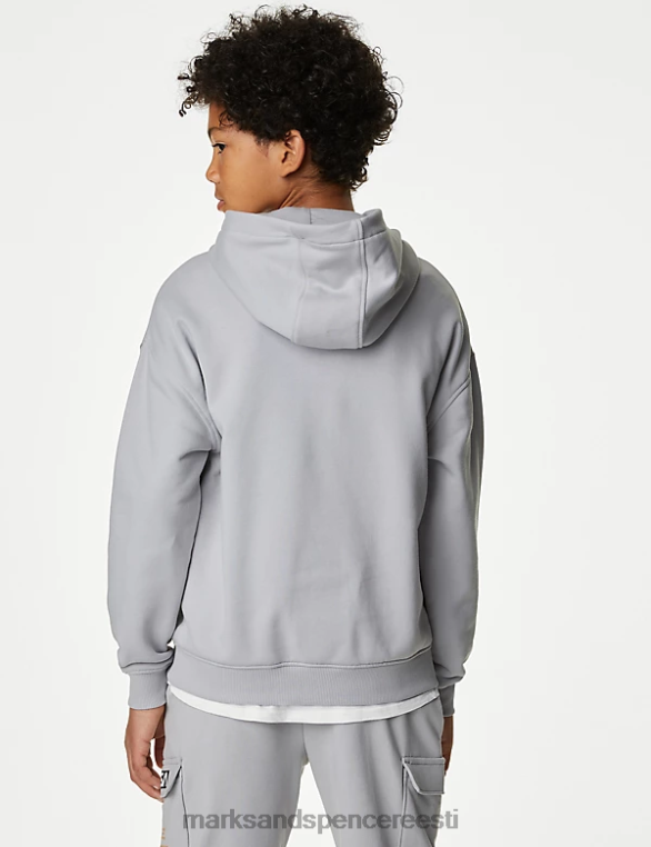 Riietus ee Marks & Spencer lapsed puuvillane nasa kapuuts helehall NZTRN8385