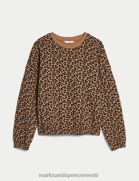 Riietus ee Marks & Spencer lapsed puuvillase leopardimustriga dressipluus pruun segu NZTRN8803