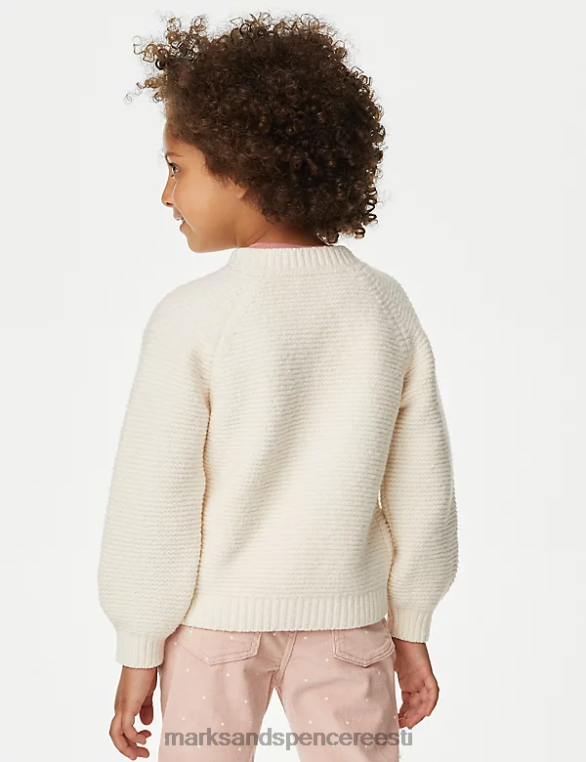 Riietus ee Marks & Spencer lapsed puuvillase lillega tikitud kardigan kreem NZTRN8791