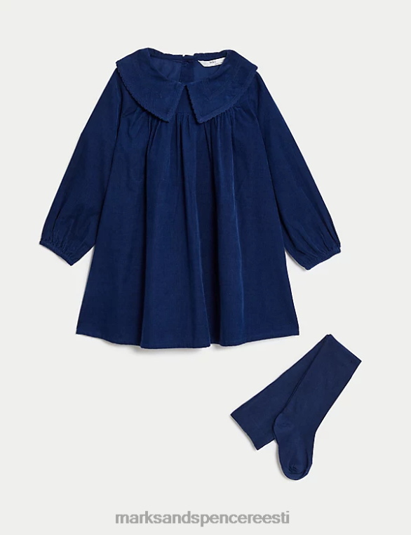 Riietus ee Marks & Spencer lapsed 2tk puuvillane rikkalik velvetist kleidiriietus indigo NZTRN9697