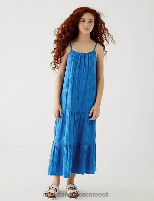 Riietus ee Marks & Spencer lapsed puhtast puuvillast astmeline maksikleit sinine NZTRN9615