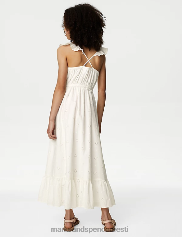 Riietus ee Marks & Spencer lapsed puhtast puuvillast broderie kleit elevandiluust NZTRN9317