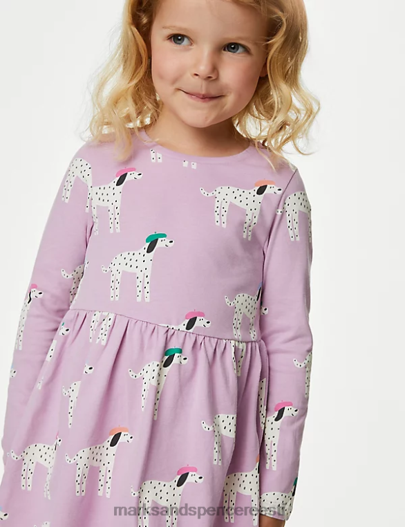 Riietus ee Marks & Spencer lapsed puhtast puuvillast dalmaatsia kleit roosa NZTRN8763