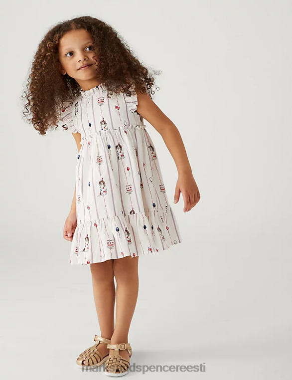 Riietus ee Marks & Spencer lapsed puhtast puuvillast kroonimise kleit elevandiluu segu NZTRN9732