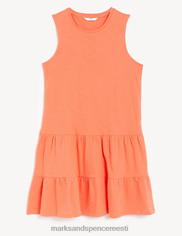 Riietus ee Marks & Spencer lapsed puhtast puuvillast mitmetasandiline kleit korallid NZTRN9766
