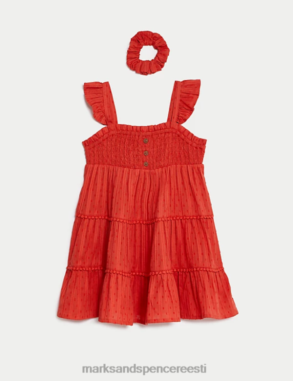 Riietus ee Marks & Spencer lapsed puhtast puuvillast mitmetasandiline kleit vask roos NZTRN9066