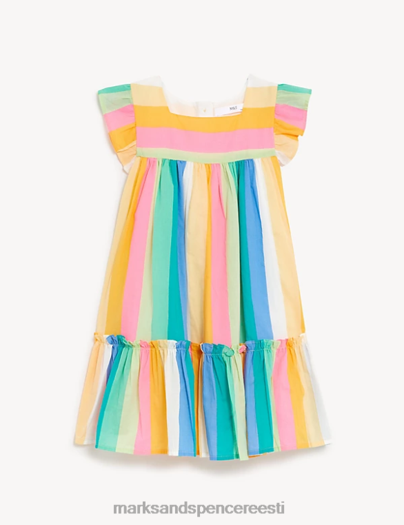 Riietus ee Marks & Spencer lapsed puhtast puuvillast triibuline kleit mitu NZTRN9579