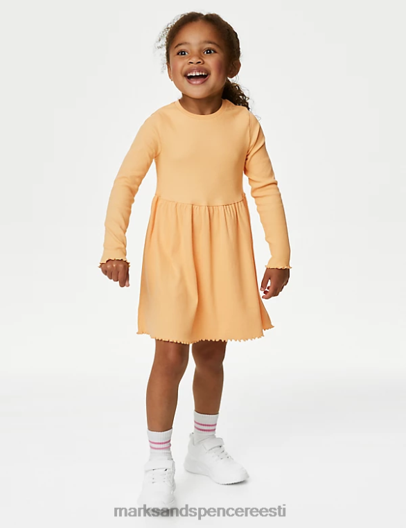 Riietus ee Marks & Spencer lapsed puuvillase rikkaliku soonikuga kleit klementiin NZTRN9111