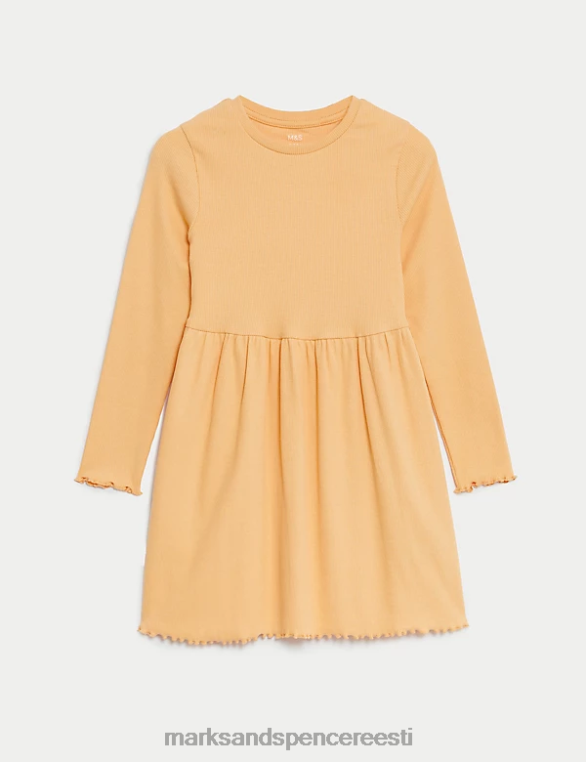 Riietus ee Marks & Spencer lapsed puuvillase rikkaliku soonikuga kleit klementiin NZTRN9111