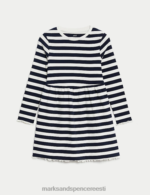 Riietus ee Marks & Spencer lapsed puuvillase rikkaliku triibuga kleit mitu NZTRN9297