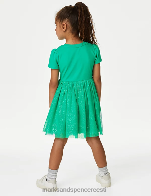 Riietus ee Marks & Spencer lapsed tülli sädelev kleit särav jade NZTRN9399