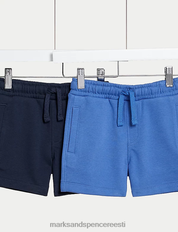 Riietus ee Marks & Spencer lapsed 2 tk puuvillased lühikesed püksid mereväe sinine NZTRN7798
