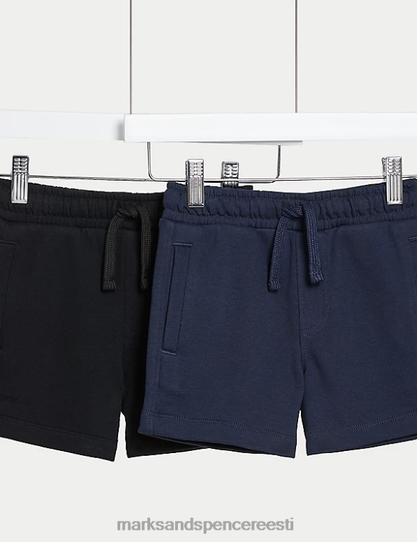 Riietus ee Marks & Spencer lapsed 2 tk puuvillased lühikesed püksid must segu NZTRN8024