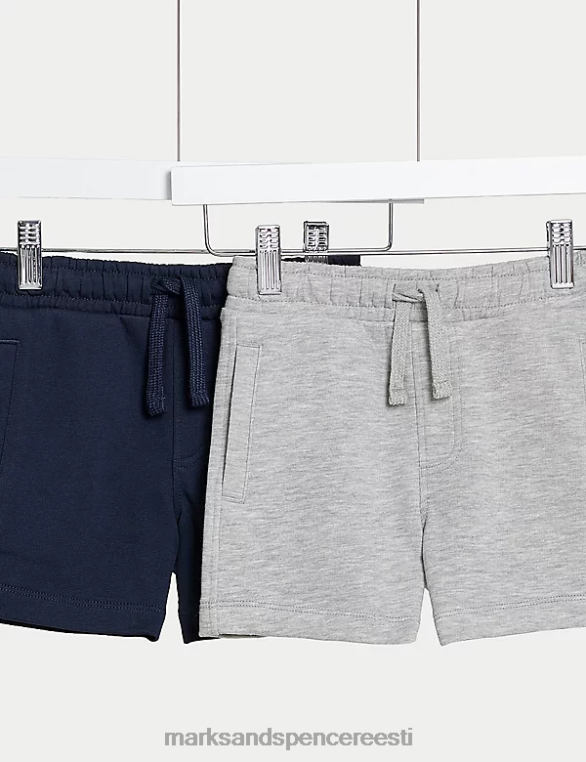 Riietus ee Marks & Spencer lapsed 2 tk puuvillased lühikesed püksid tumesinine/hall NZTRN8022