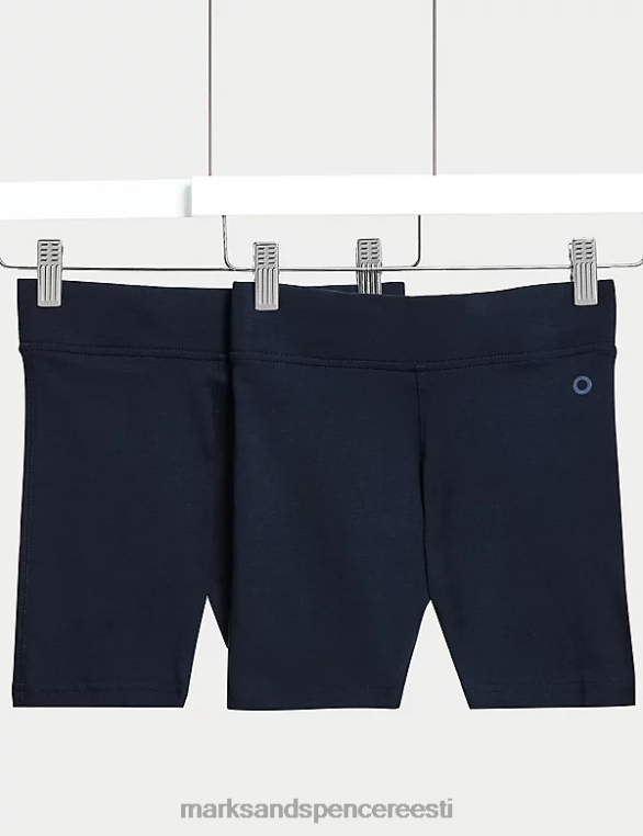 Riietus ee Marks & Spencer lapsed 2 tk puuvillast venivad koolipüksid mereväe segu NZTRN9342