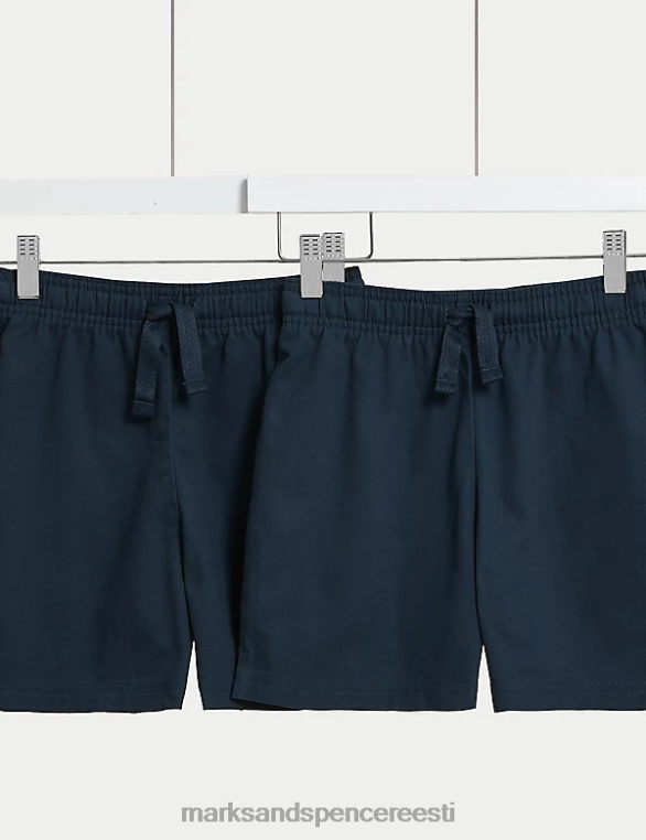 Riietus ee Marks & Spencer lapsed 2tk puhtast puuvillast koolipüksid merevägi NZTRN8906