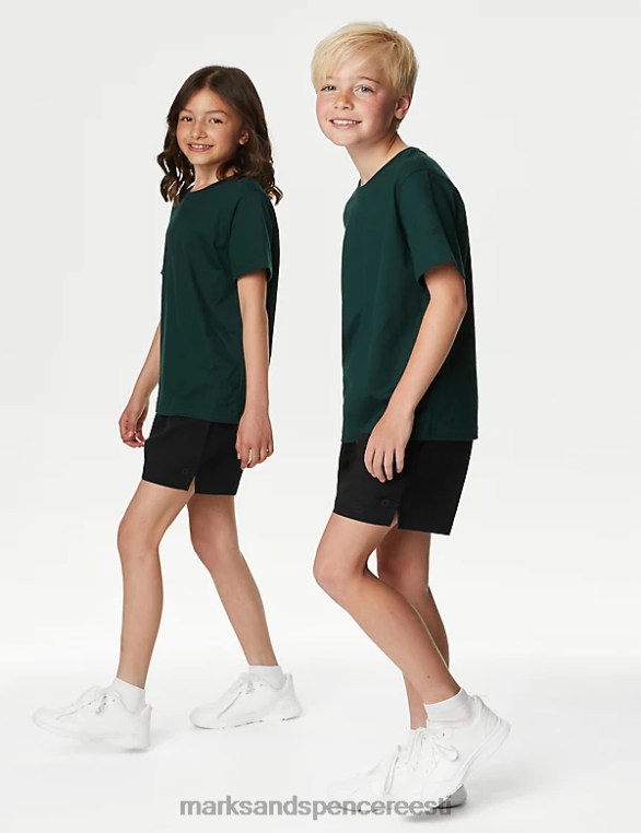 Riietus ee Marks & Spencer lapsed 2tk puhtast puuvillast koolipüksid must NZTRN8628