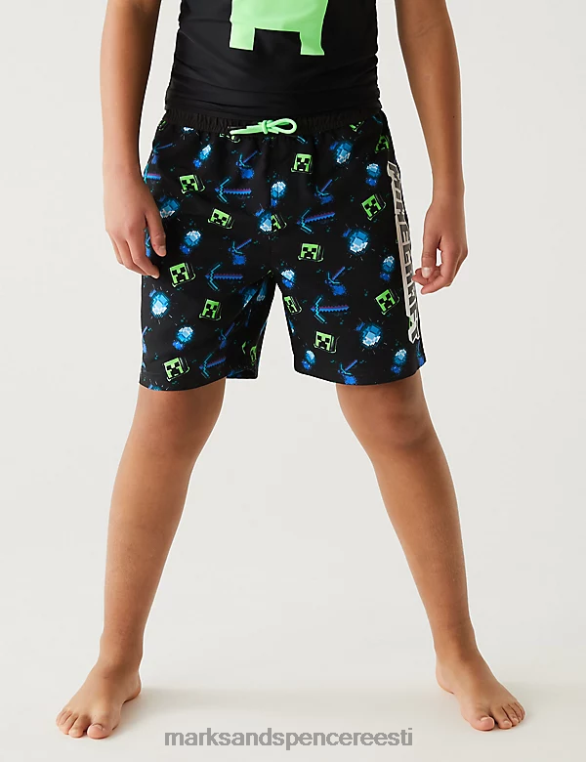 Riietus ee Marks & Spencer lapsed minecrafti ujumispüksid must segu NZTRN8615
