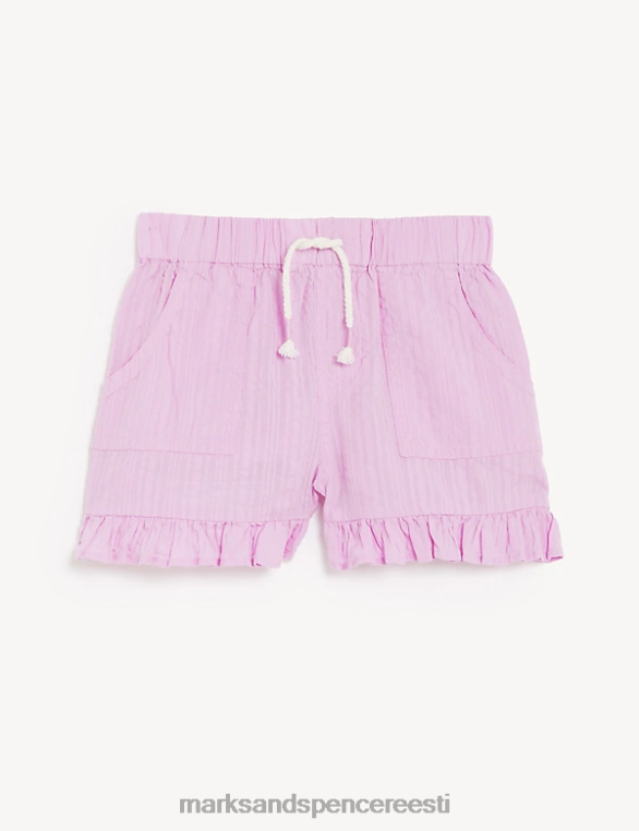 Riietus ee Marks & Spencer lapsed puhtast puuvillast frillpüksid lilla NZTRN9785