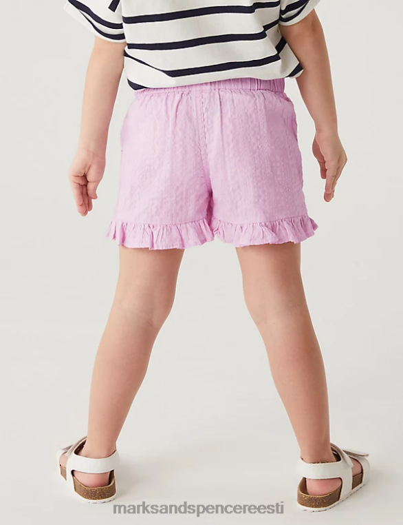 Riietus ee Marks & Spencer lapsed puhtast puuvillast frillpüksid lilla NZTRN9785