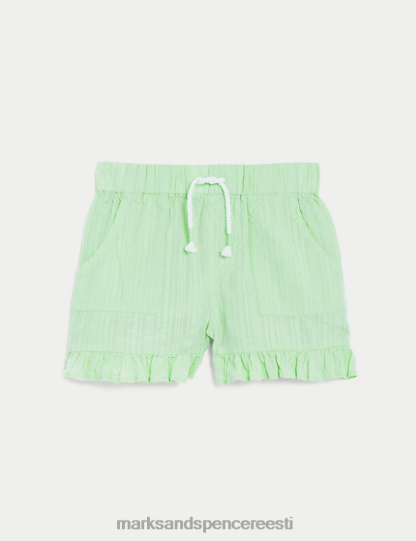 Riietus ee Marks & Spencer lapsed puhtast puuvillast frillpüksid roheline NZTRN9550