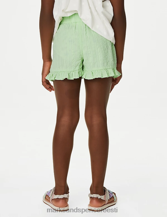 Riietus ee Marks & Spencer lapsed puhtast puuvillast frillpüksid roheline NZTRN9550