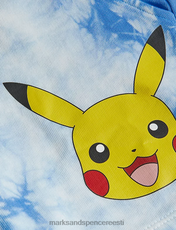 Riietus ee Marks & Spencer lapsed puhtast puuvillast pokemoni lipsuvärvi lühikesed püksid sinine segu NZTRN8061