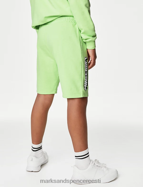 Riietus ee Marks & Spencer lapsed puuvillased minecrafti lühikesed püksid roheline NZTRN8419