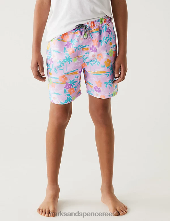 Riietus ee Marks & Spencer lapsed troopilised ujumispüksid lilla segu NZTRN8491