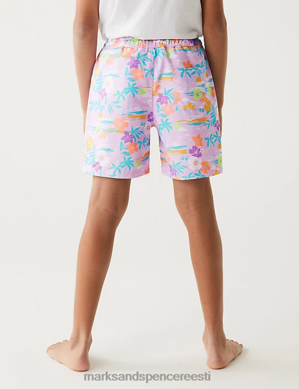 Riietus ee Marks & Spencer lapsed troopilised ujumispüksid lilla segu NZTRN8491