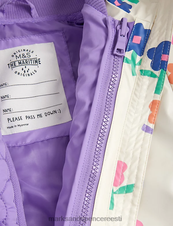 Riietus ee Marks & Spencer lapsed Kolm-ühes tormirõivad lilleline kalamehe mantel koore segu NZTRN9057