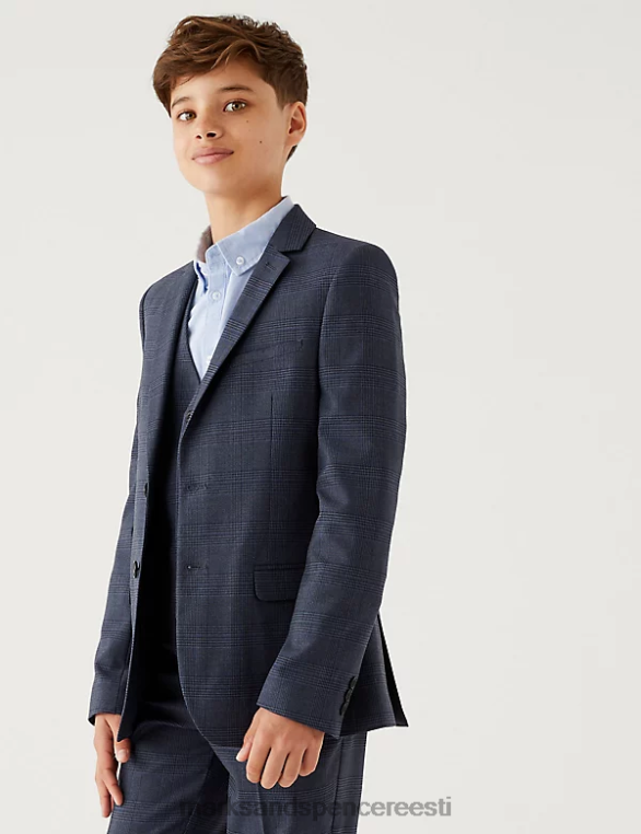 Riietus ee Marks & Spencer lapsed kontrollitud ülikonna jope merevägi NZTRN8088