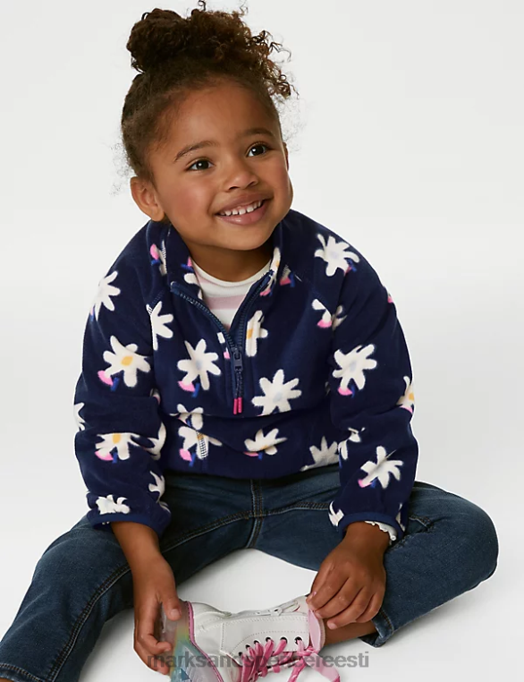 Riietus ee Marks & Spencer lapsed lilleline lukuga fliisist topp indigo segu NZTRN9213