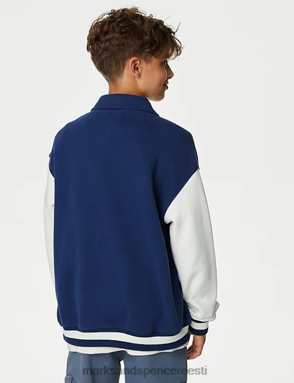 Riietus ee Marks & Spencer lapsed puuvillarikka tikitud pommitaja keskmine sinine NZTRN7952